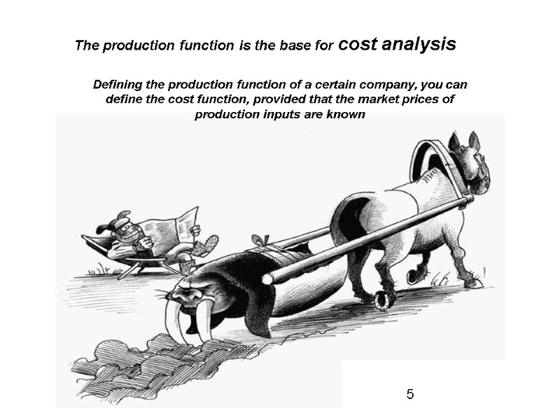 The production function is the base for cost analysis Defining the production function of The production function is the base for cost analysis Defining the production function of